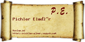Pichler Elmár névjegykártya